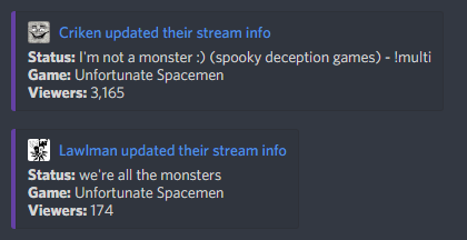 Twitch stream info update notifications